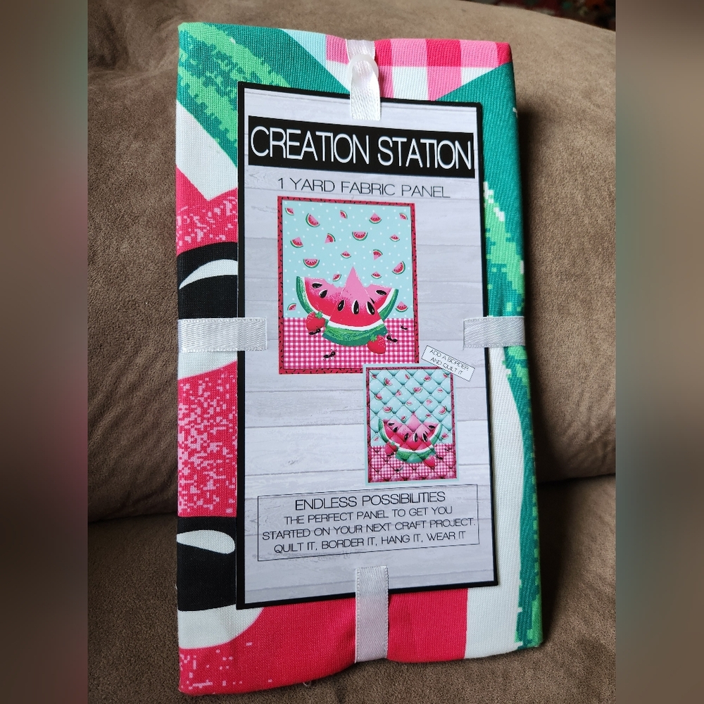 Fabric Panel Yard Watermelons NWT Green Red